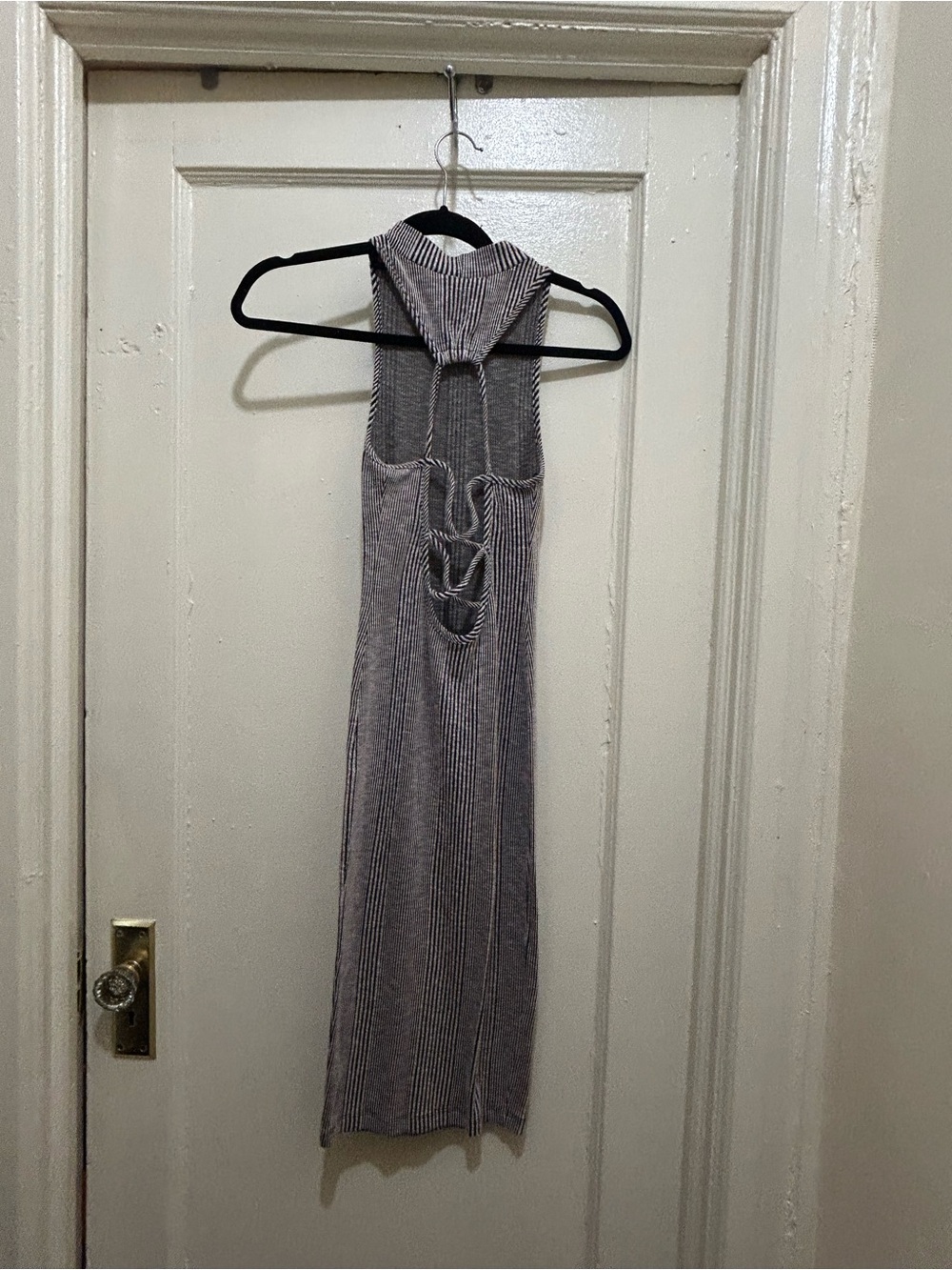 Windsor Black and White Striped Backless Tank Dress Sz XS